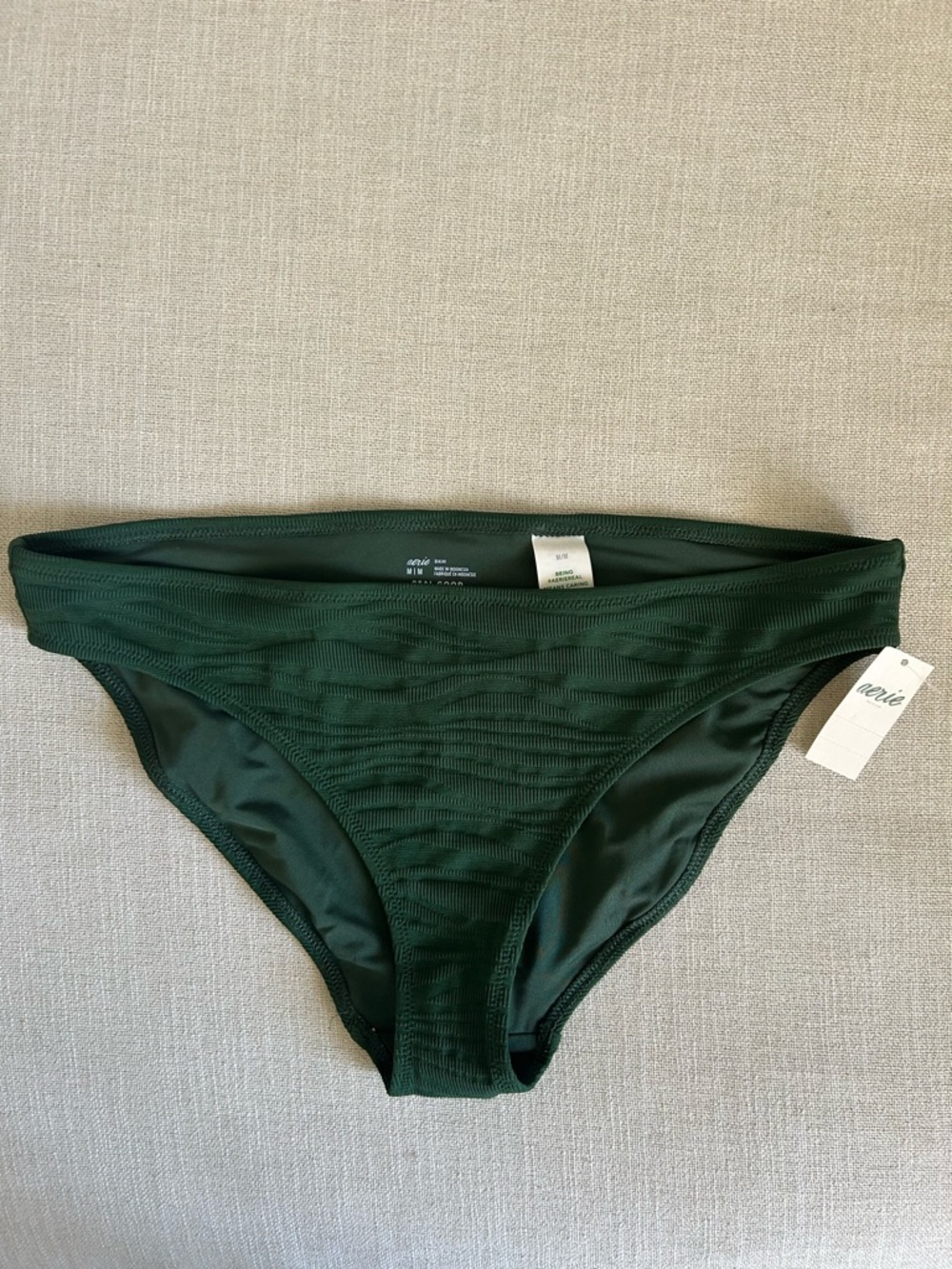aerie dark green full coverage bikini bottom nwt